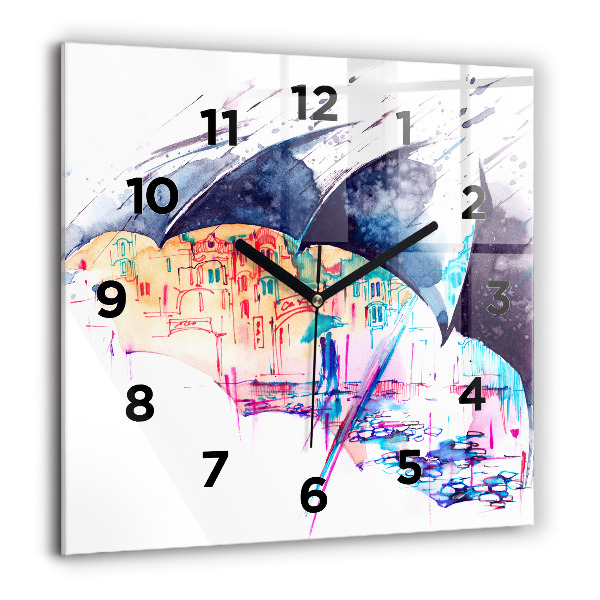 Orologio quadrato Ombrello antipioggia e città