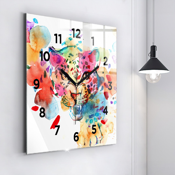 Orologio quadrato Gatto selvatico astratto