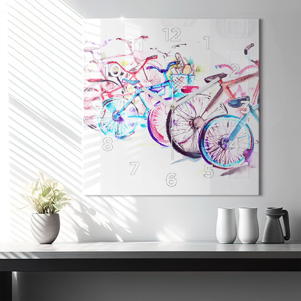 Orologio quadrato Biciclette cittadine colorate