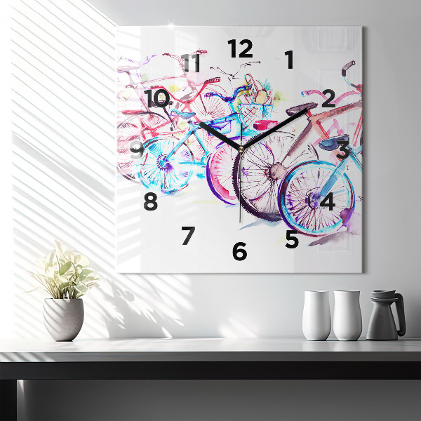 Orologio quadrato Biciclette cittadine colorate