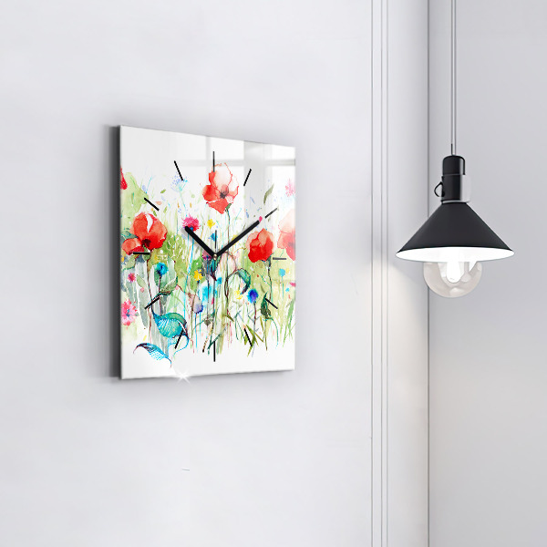 Orologio quadrato Fiori nel prato
