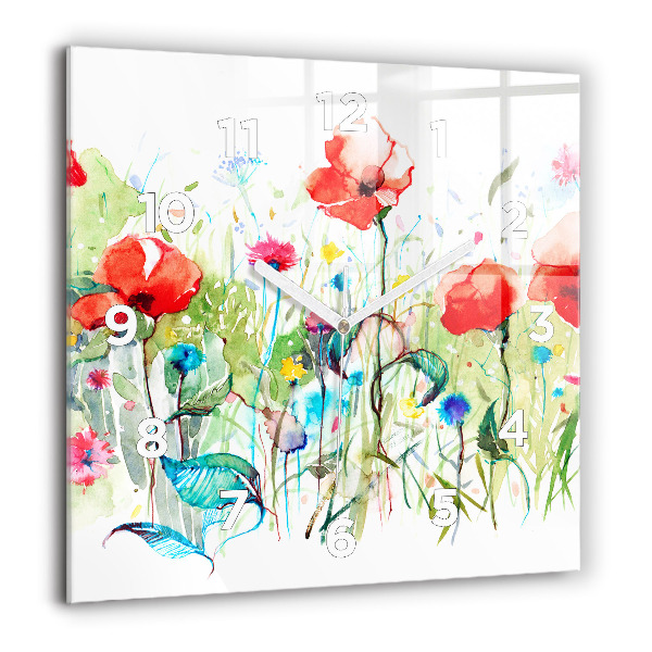 Orologio quadrato Fiori nel prato