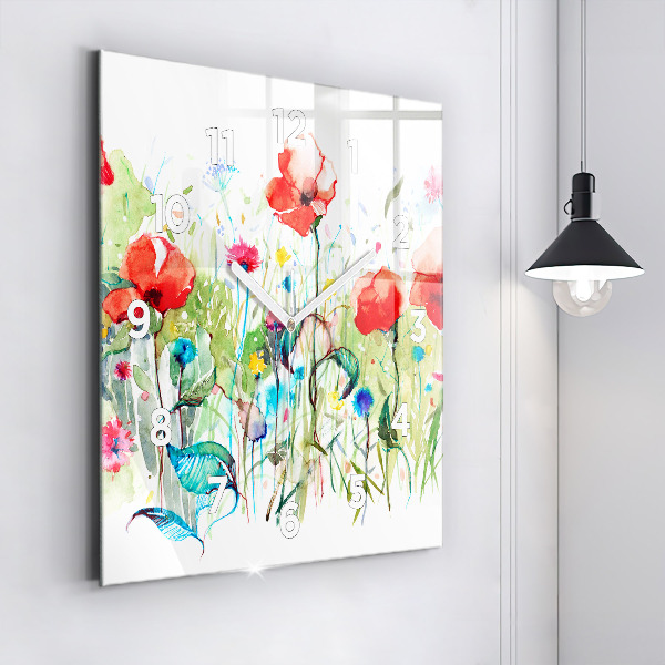 Orologio quadrato Fiori nel prato