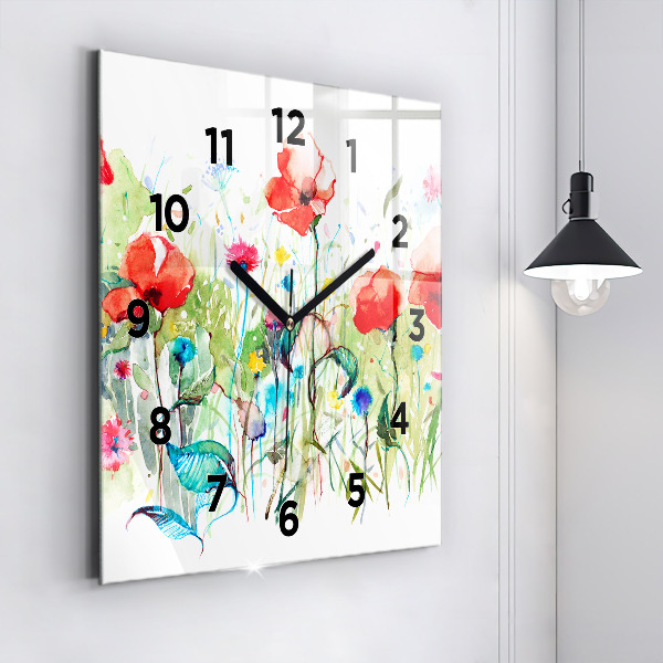 Orologio quadrato Fiori nel prato