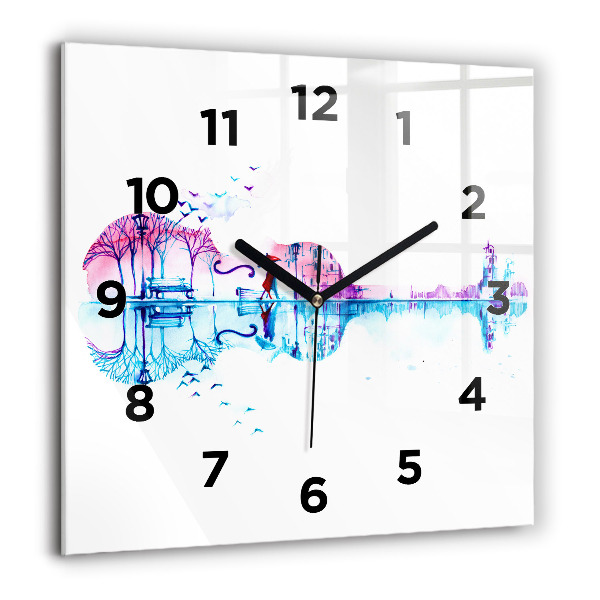 Orologio quadrato Lago del parco del violoncello