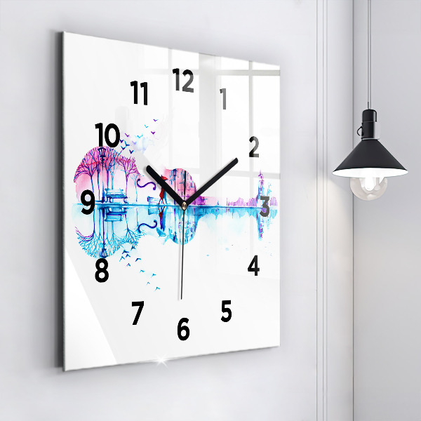 Orologio quadrato Lago del parco del violoncello