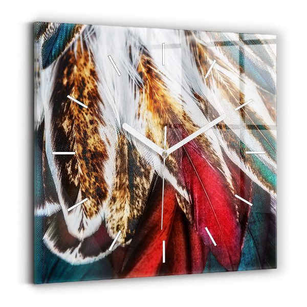 Orologio quadrato Piume di uccello marrone chiaro