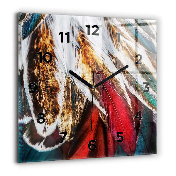 Orologio quadrato Piume di uccello marrone chiaro