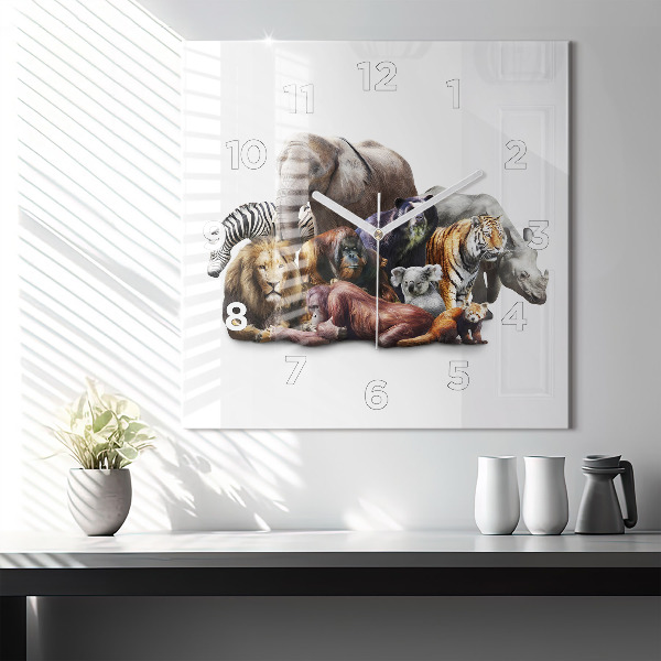 Orologio quadrato Animali selvatici