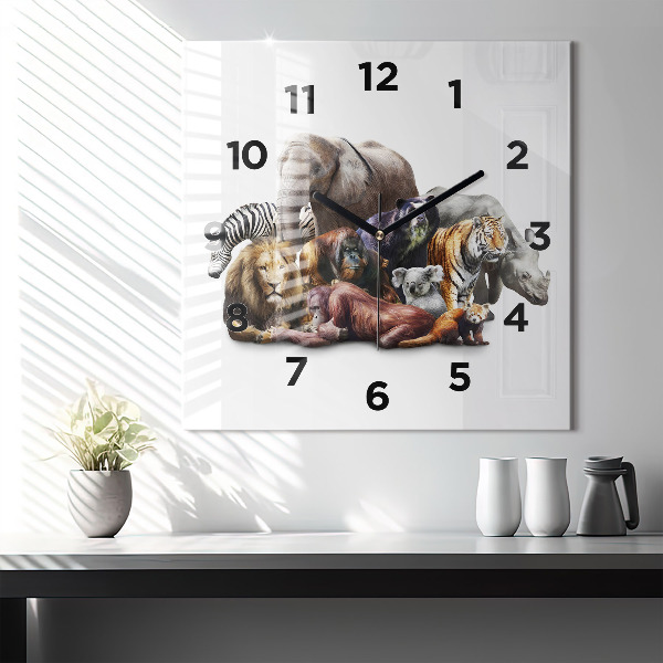Orologio quadrato Animali selvatici