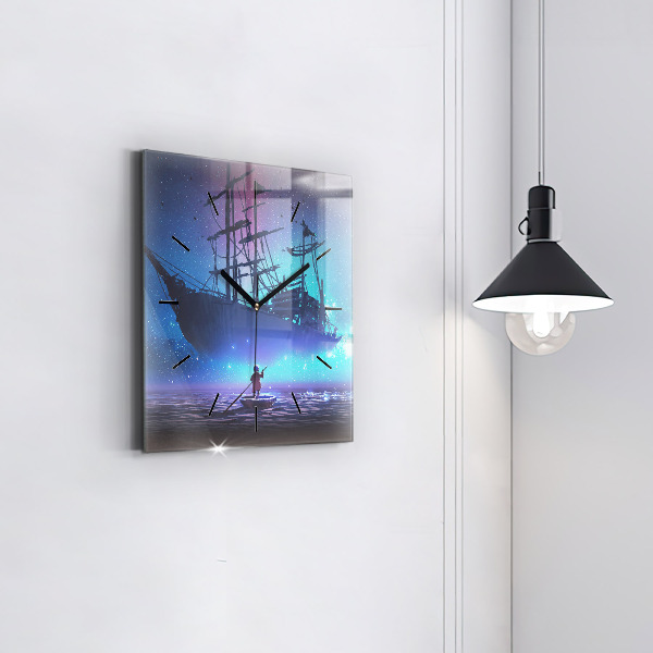 Orologio quadrato Nave a vela di fantasia