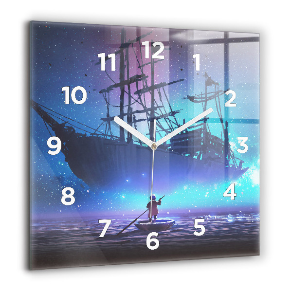 Orologio quadrato Nave a vela di fantasia