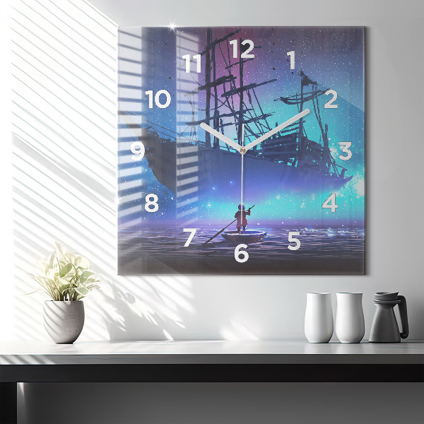 Orologio quadrato Nave a vela di fantasia