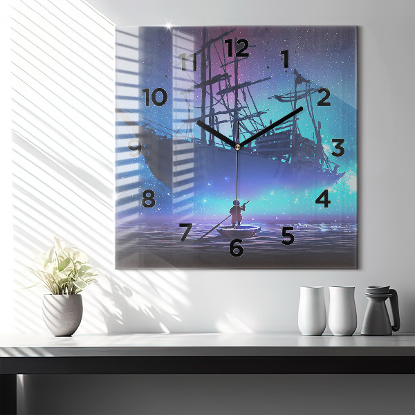 Orologio quadrato Nave a vela di fantasia