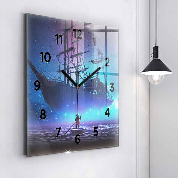 Orologio quadrato Nave a vela di fantasia
