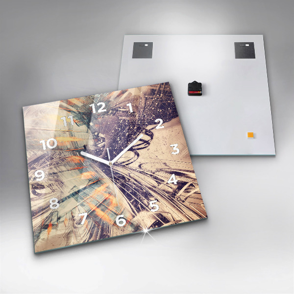 Orologio quadrato Meccanismo astratto