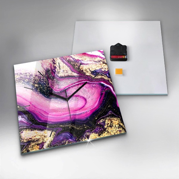 Orologio quadrato Marmo astratto