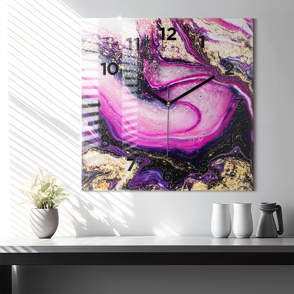 Orologio quadrato Marmo astratto