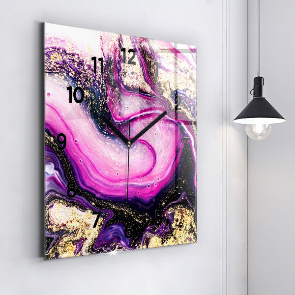 Orologio quadrato Marmo astratto