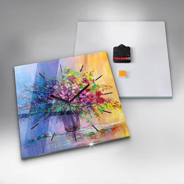 Orologio quadrato Fiori in un vaso