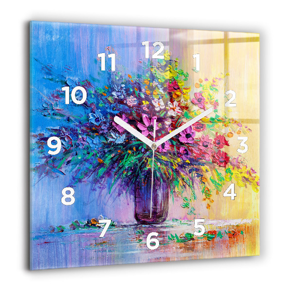 Orologio quadrato Fiori in un vaso