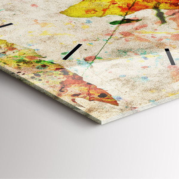 Orologio quadrato Mappa del mondo colorata