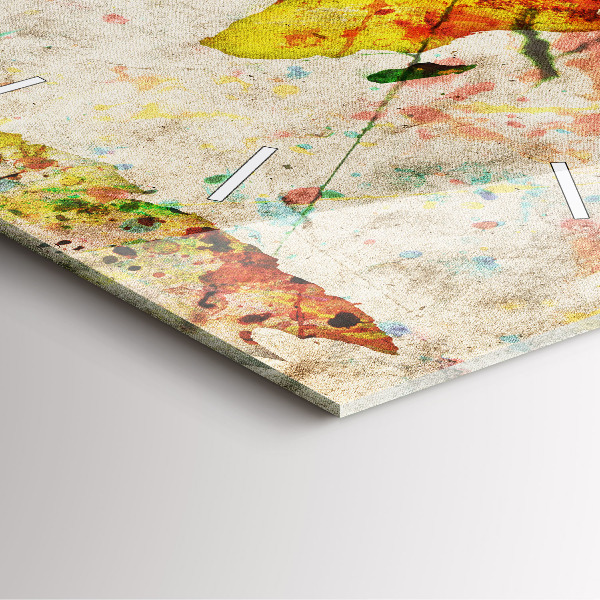 Orologio quadrato Mappa del mondo colorata