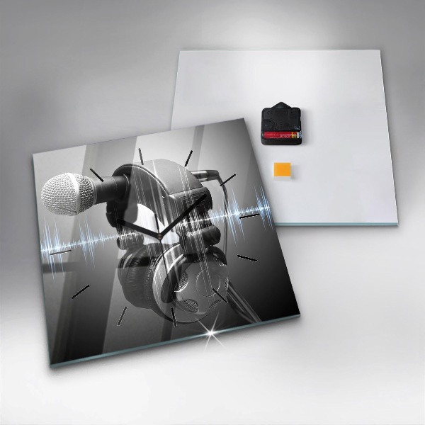 Orologio quadrato Microfono e cuffie