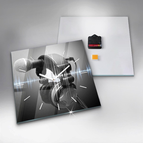 Orologio quadrato Microfono e cuffie