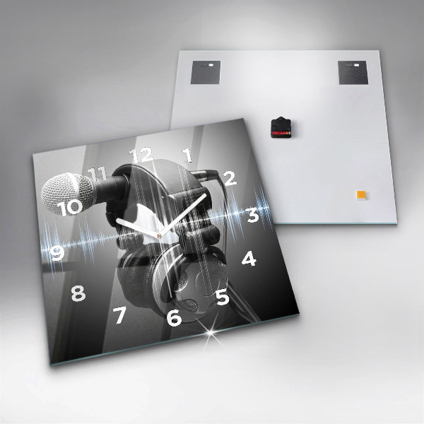 Orologio quadrato Microfono e cuffie