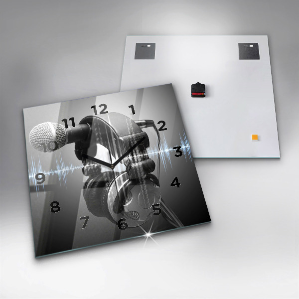 Orologio quadrato Microfono e cuffie