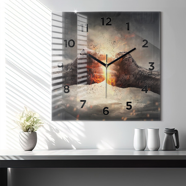 Orologio quadrato Pugni Forza Potenza