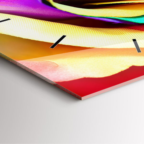 Orologio quadrato Rosa arcobaleno