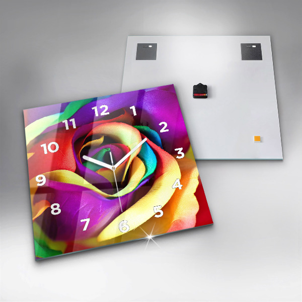 Orologio quadrato Rosa arcobaleno