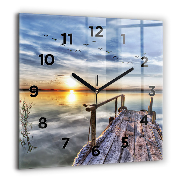 Orologio quadrato Tramonto sul lago