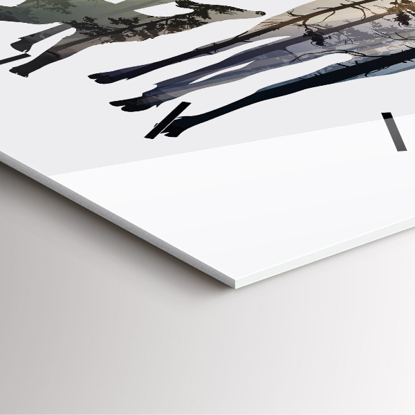 Orologio quadrato Famiglia di cervi