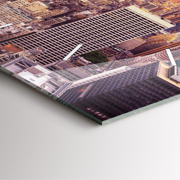 Orologio quadrato in vetro Tramonto New York