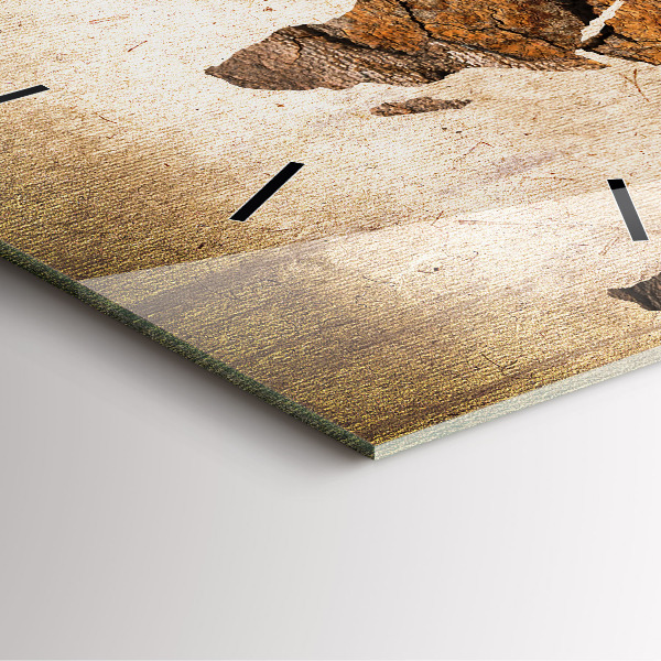 Orologio quadrato in vetro Mappa del mondo d'epoca