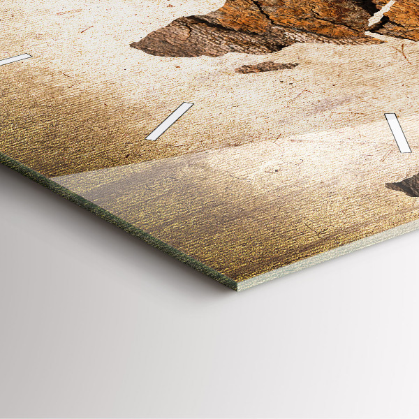 Orologio quadrato in vetro Mappa del mondo d'epoca