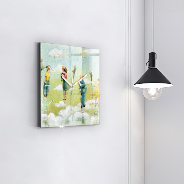 Orologio quadrato in vetro Persone sulla scala