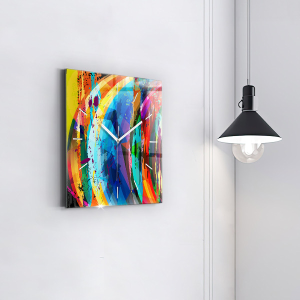 Orologio quadrato in vetro Sfondo astratto