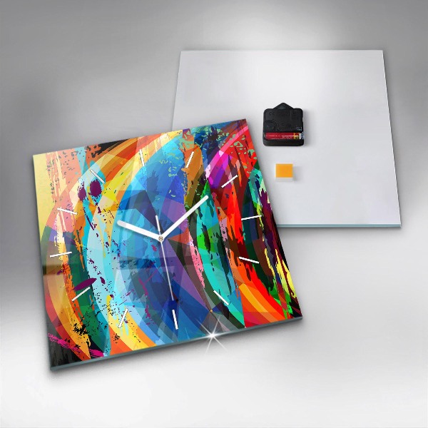 Orologio quadrato in vetro Sfondo astratto