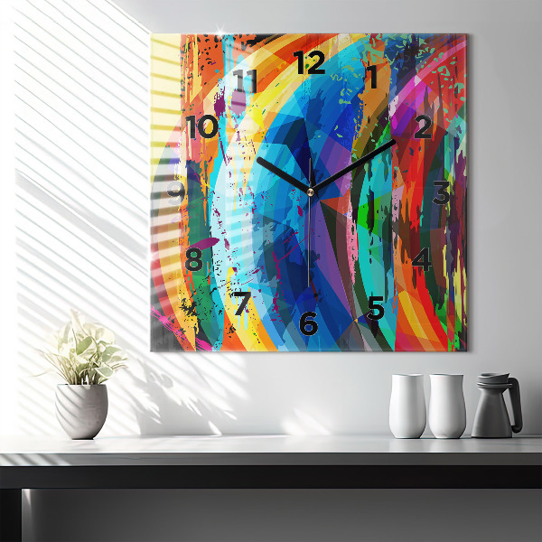 Orologio quadrato in vetro Sfondo astratto