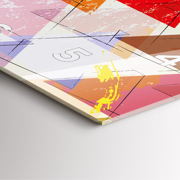 Orologio quadrato in vetro Triangoli geometrici