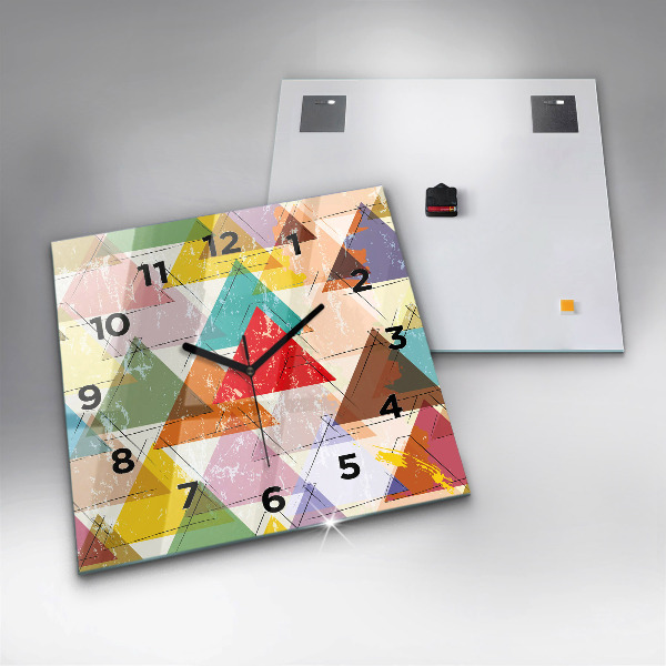 Orologio quadrato in vetro Triangoli geometrici