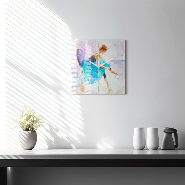 Orologio quadrato in vetro Preparare la ballerina