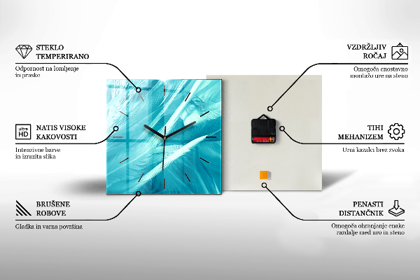 Orologio quadrato in vetro Giovane coppia innamorata
