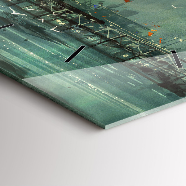 Orologio quadrato in vetro Villaggio di pescatori