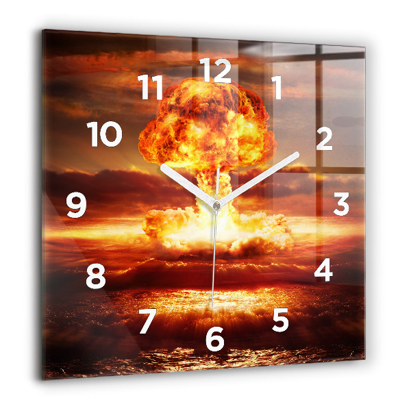 Orologio quadrato in vetro Esplosione della bomba atomica