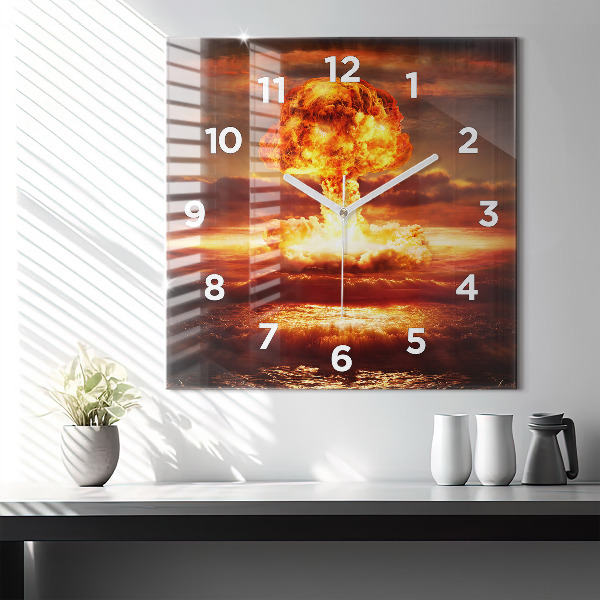Orologio quadrato in vetro Esplosione della bomba atomica